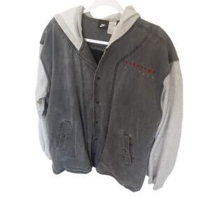 Vintage Nike Niketown Atlanta Denim Hoodie Jacket Size L